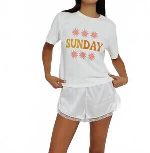 NEW SUNNY SOMEWHERE sunday funday-everyday tee in off-white